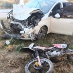 Fatal accidente en Quines: murió un motociclista tras colisionar con un Peugeot 208
