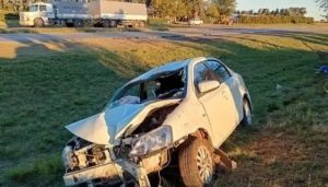 choque y vuelco en ruta 55