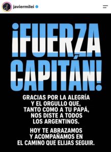 milei mensaje a messi