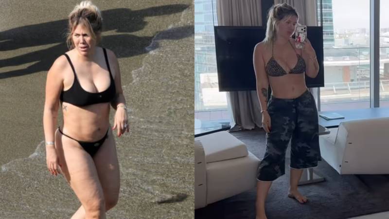 wanda nara en la playa